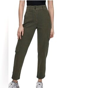 ARITZIA WILFRED FREE Modern Cargo Denim Pants Olive Green Size 0 EUC